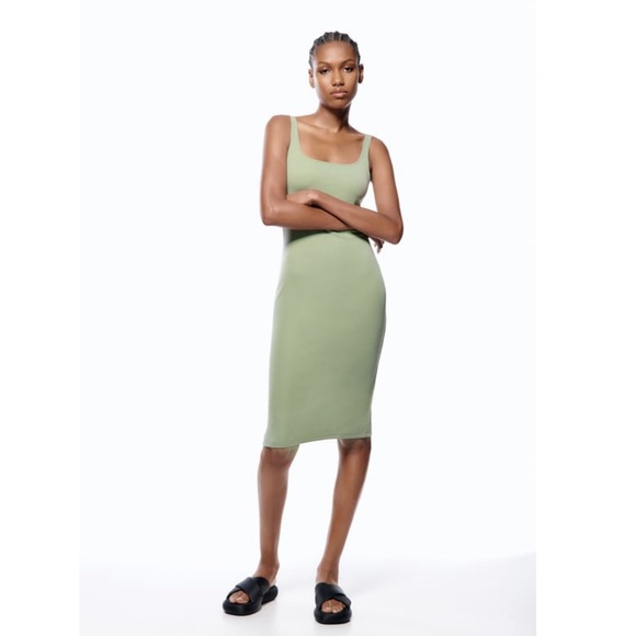 Zara Sage Green Midi Tank Dress - Picture 1 of 4